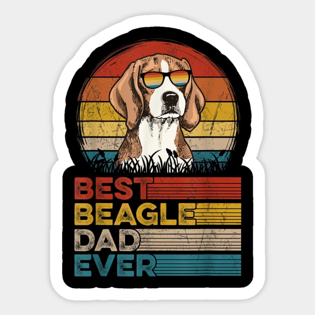 Beagle Dad Vintage Sticker by Suchmugs